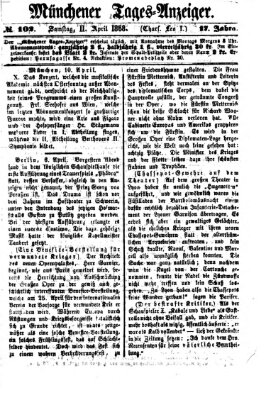 Münchener Tages-Anzeiger Samstag 11. April 1868