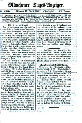 Münchener Tages-Anzeiger Mittwoch 15. April 1868