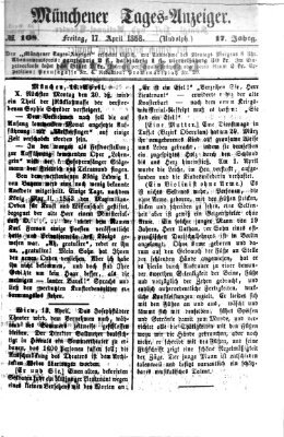 Münchener Tages-Anzeiger Freitag 17. April 1868