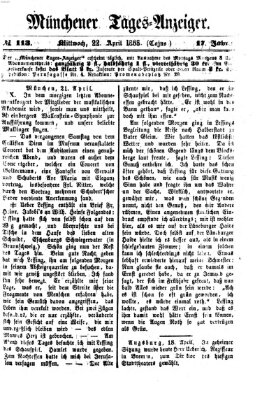 Münchener Tages-Anzeiger Mittwoch 22. April 1868