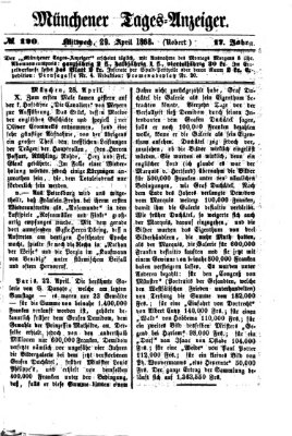 Münchener Tages-Anzeiger Mittwoch 29. April 1868