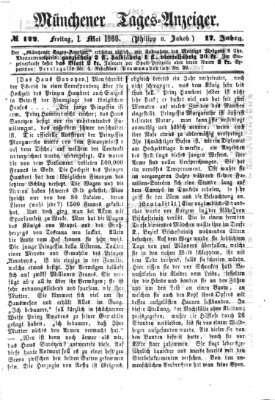 Münchener Tages-Anzeiger Freitag 1. Mai 1868