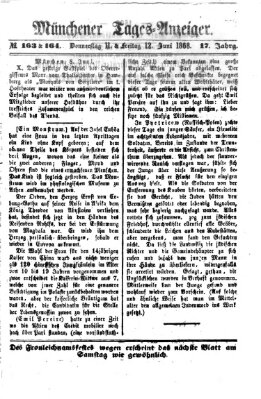 Münchener Tages-Anzeiger Donnerstag 11. Juni 1868