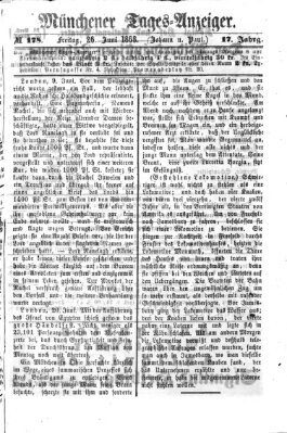 Münchener Tages-Anzeiger Freitag 26. Juni 1868