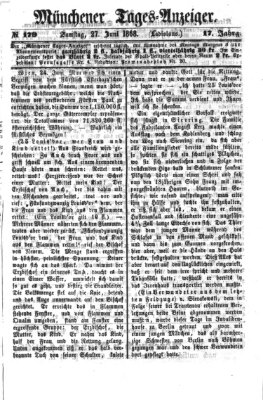 Münchener Tages-Anzeiger Samstag 27. Juni 1868