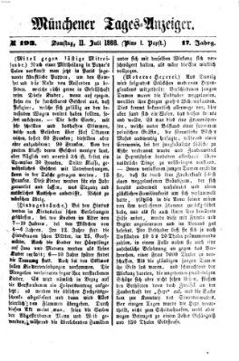 Münchener Tages-Anzeiger Samstag 11. Juli 1868