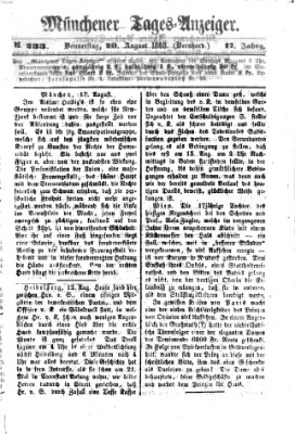 Münchener Tages-Anzeiger Donnerstag 20. August 1868