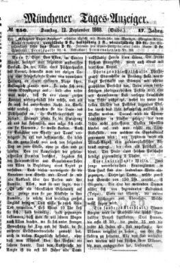 Münchener Tages-Anzeiger Samstag 12. September 1868