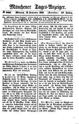 Münchener Tages-Anzeiger Mittwoch 16. September 1868