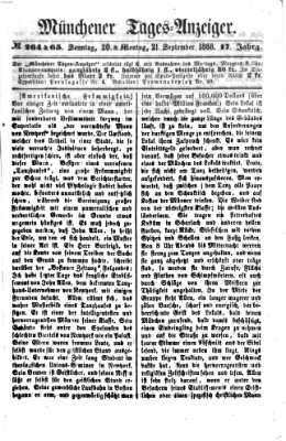 Münchener Tages-Anzeiger Montag 21. September 1868