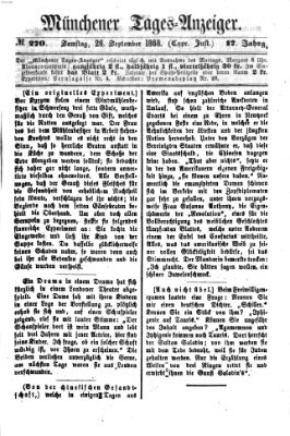 Münchener Tages-Anzeiger Samstag 26. September 1868