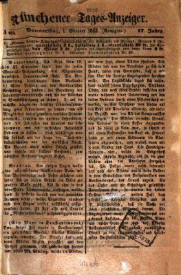 Münchener Tages-Anzeiger Donnerstag 1. Oktober 1868