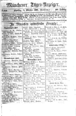 Münchener Tages-Anzeiger Samstag 3. Oktober 1868