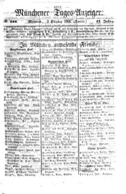 Münchener Tages-Anzeiger Mittwoch 7. Oktober 1868