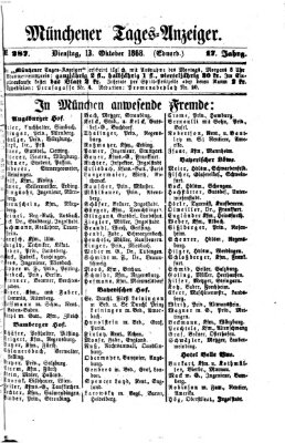 Münchener Tages-Anzeiger Dienstag 13. Oktober 1868