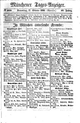 Münchener Tages-Anzeiger Donnerstag 15. Oktober 1868