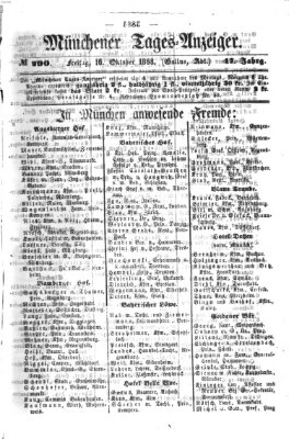 Münchener Tages-Anzeiger Freitag 16. Oktober 1868