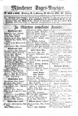 Münchener Tages-Anzeiger Montag 19. Oktober 1868