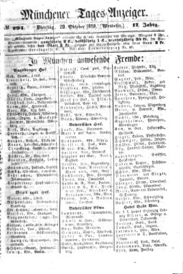 Münchener Tages-Anzeiger Dienstag 20. Oktober 1868