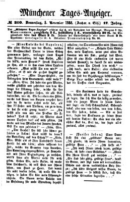 Münchener Tages-Anzeiger Donnerstag 5. November 1868