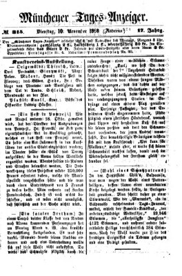 Münchener Tages-Anzeiger Dienstag 10. November 1868