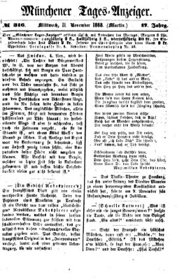 Münchener Tages-Anzeiger Mittwoch 11. November 1868