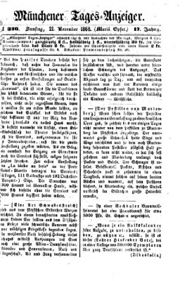 Münchener Tages-Anzeiger Samstag 21. November 1868