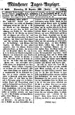 Münchener Tages-Anzeiger Donnerstag 10. Dezember 1868