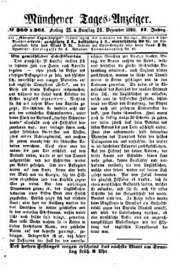 Münchener Tages-Anzeiger Freitag 25. Dezember 1868