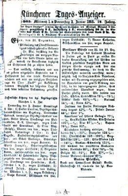 Münchener Tages-Anzeiger Donnerstag 2. Januar 1868