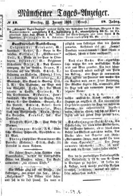 Münchener Tages-Anzeiger Dienstag 12. Januar 1869