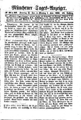 Münchener Tages-Anzeiger Sonntag 31. Januar 1869