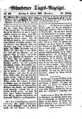 Münchener Tages-Anzeiger Samstag 6. Februar 1869