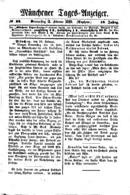 Münchener Tages-Anzeiger Donnerstag 11. Februar 1869