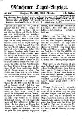 Münchener Tages-Anzeiger Samstag 13. März 1869