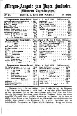 Münchener Tages-Anzeiger Mittwoch 7. April 1869