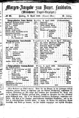 Münchener Tages-Anzeiger Freitag 9. April 1869