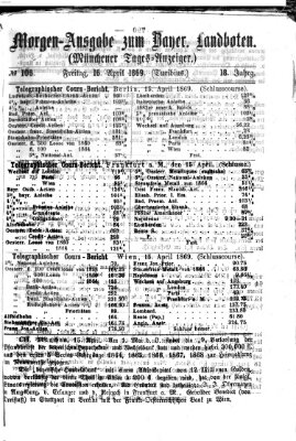 Münchener Tages-Anzeiger Freitag 16. April 1869