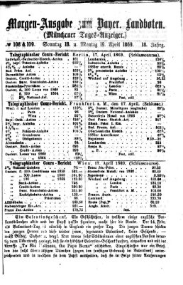 Münchener Tages-Anzeiger Sonntag 18. April 1869