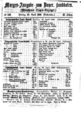 Münchener Tages-Anzeiger Freitag 30. April 1869