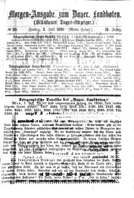 Münchener Tages-Anzeiger Freitag 2. Juli 1869