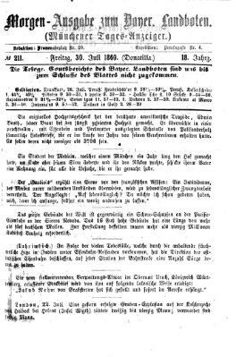 Münchener Tages-Anzeiger Freitag 30. Juli 1869