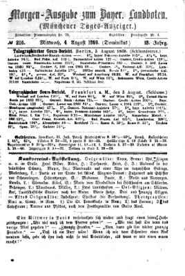 Münchener Tages-Anzeiger Mittwoch 4. August 1869