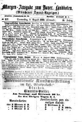 Münchener Tages-Anzeiger Donnerstag 5. August 1869