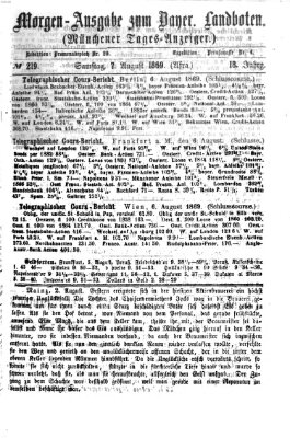 Münchener Tages-Anzeiger Samstag 7. August 1869