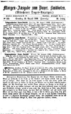 Münchener Tages-Anzeiger Samstag 21. August 1869