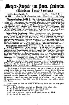 Münchener Tages-Anzeiger Samstag 11. September 1869