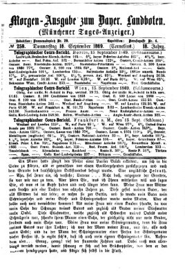 Münchener Tages-Anzeiger Donnerstag 16. September 1869