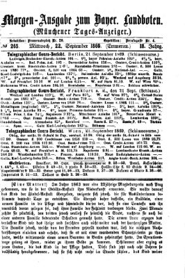 Münchener Tages-Anzeiger Mittwoch 22. September 1869