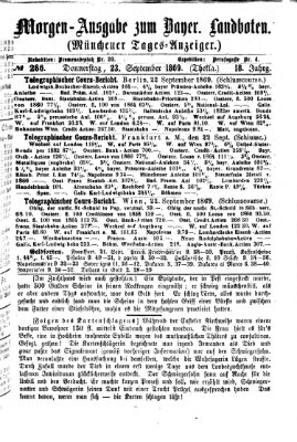 Münchener Tages-Anzeiger Donnerstag 23. September 1869